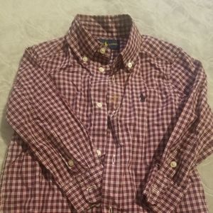 Ralph Lauren long sleeve shirt.
Size: 2T
Price: $2